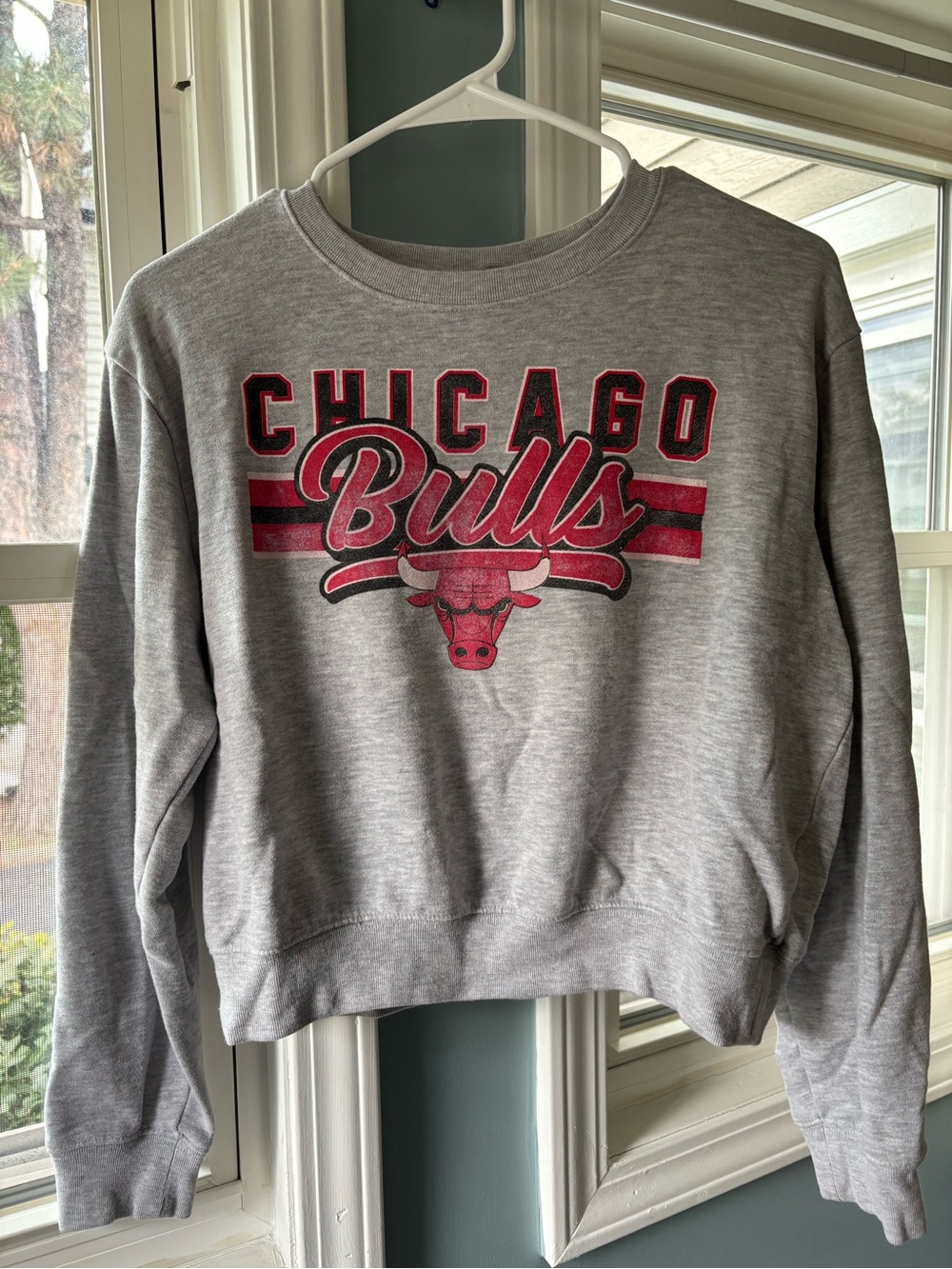 Chicago Bulls Gray Pullover Crewneck Sweatshirt